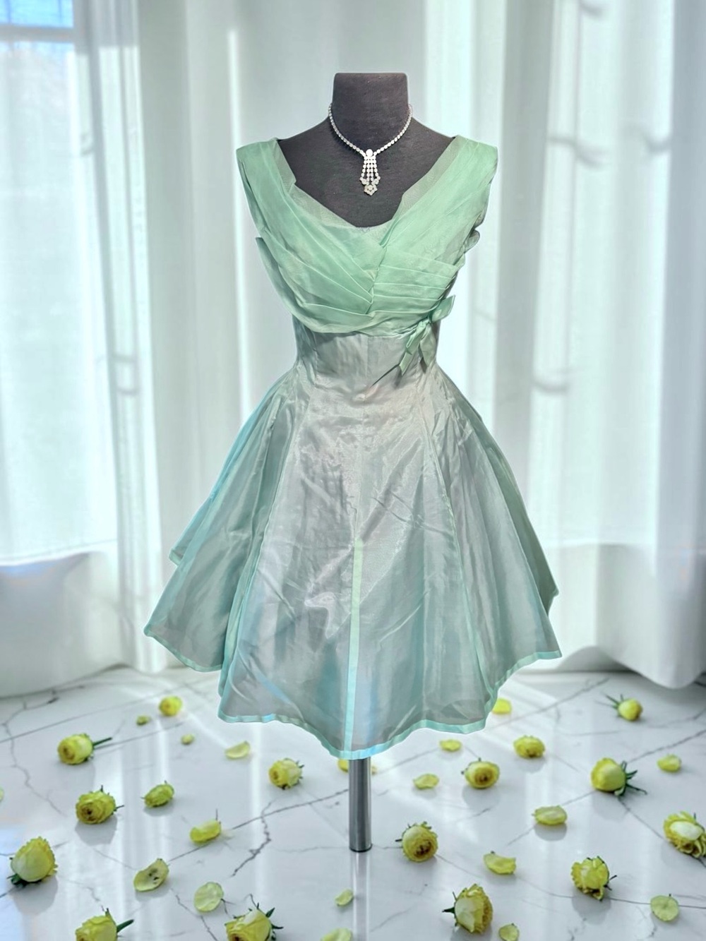 Vintage wounded bird turquoise cupcake dress prom dance